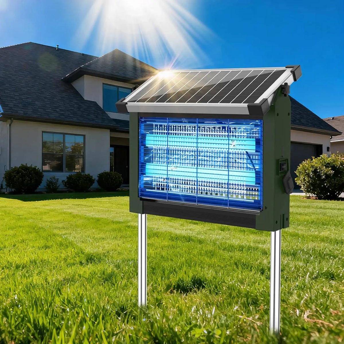 Solar Outdoor Electric Bug Zapper With Automatic Sensor For Gardens