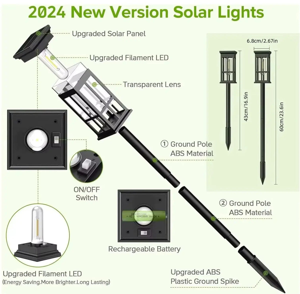 Premium Solar Powered Pathway Lights Waterproof Outdoor Garden Lamp