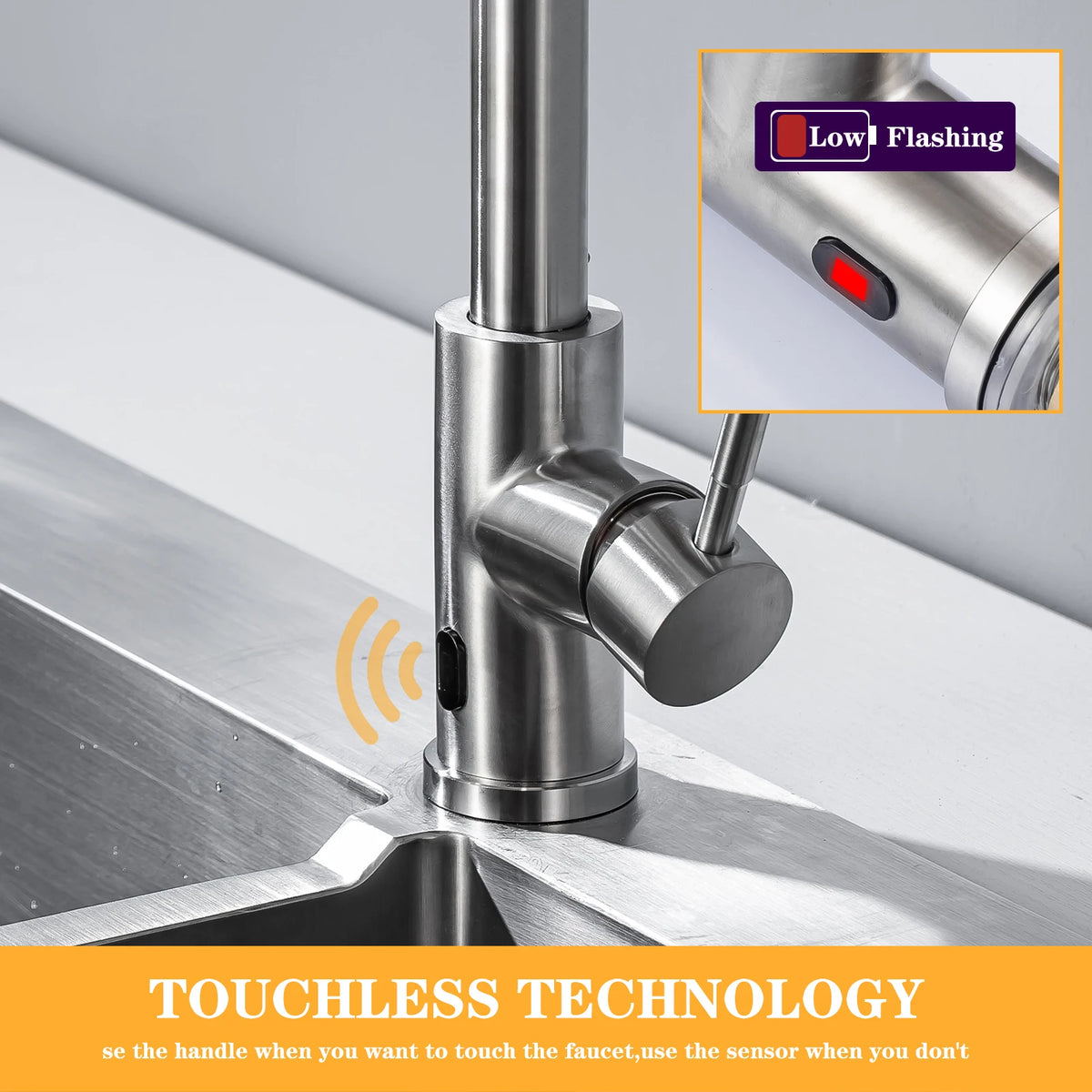 DQOK Touchless Kitchen Faucet With Infrared Sensor And Pull Out