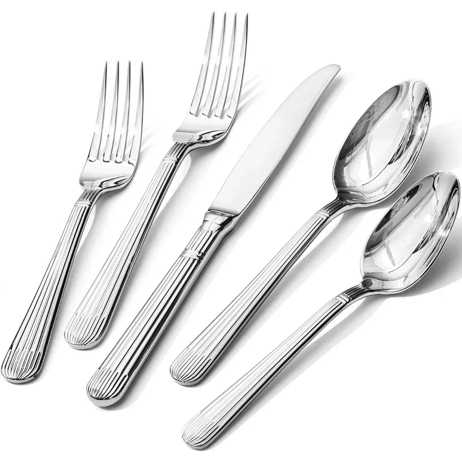 Elegant Stainless Steel Flatware Set With Durable Dishwasher Safe Cutlery