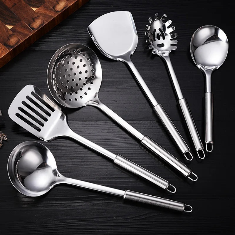 Stainless Steel Kitchen Utensil Set With Essential Cooking Tools