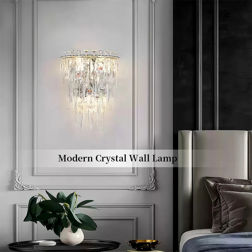 Modern Crystal Wall Light For Bedroom Hallway And Dining Areas