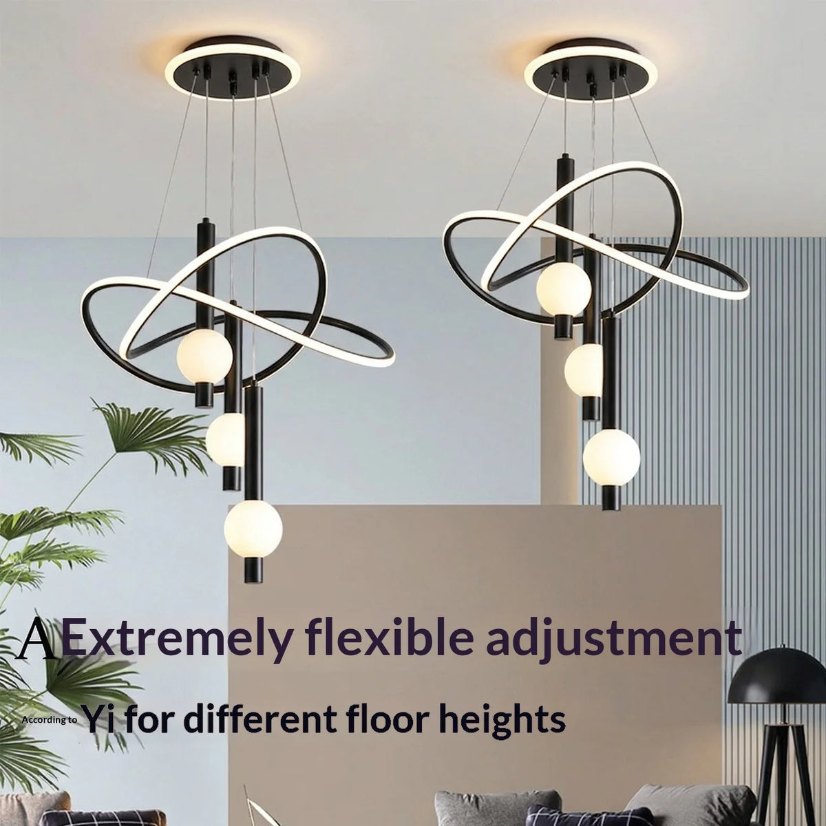 Lollipop LED Pendant Light With Dimmable Remote Control Fixture