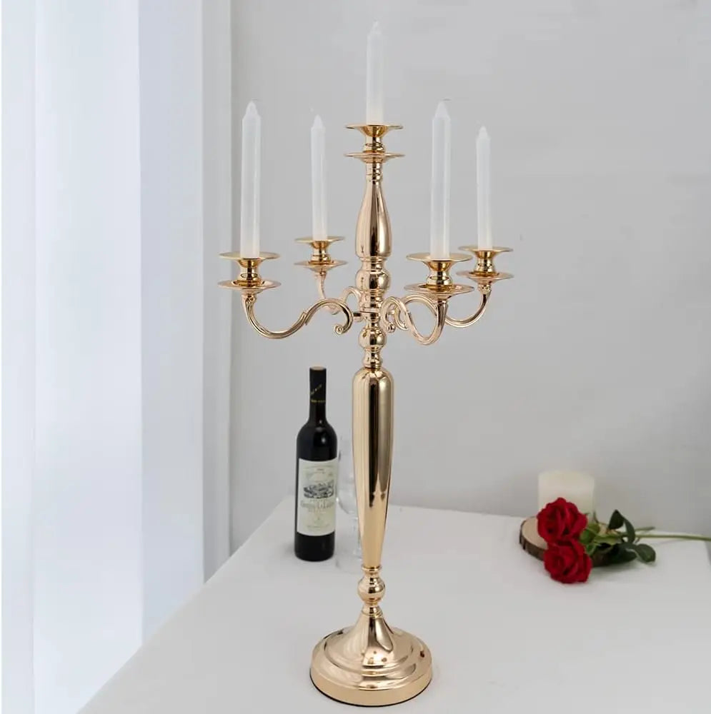 Vincigant Five Arm Metal Candelabra Candle Holder For Centerpieces