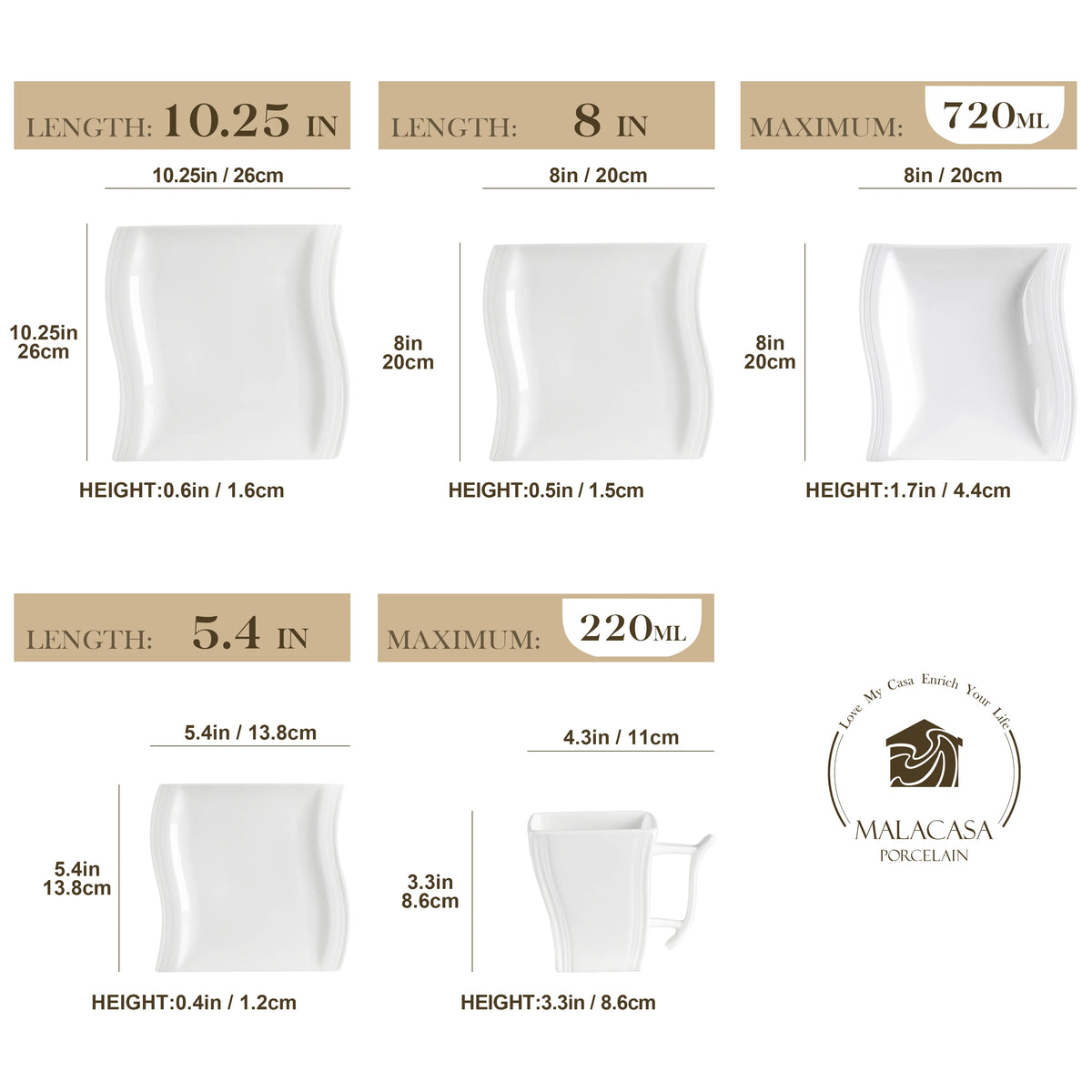 Malacasa Flora Elegant Ceramic Dinner Tableware Set For Home
