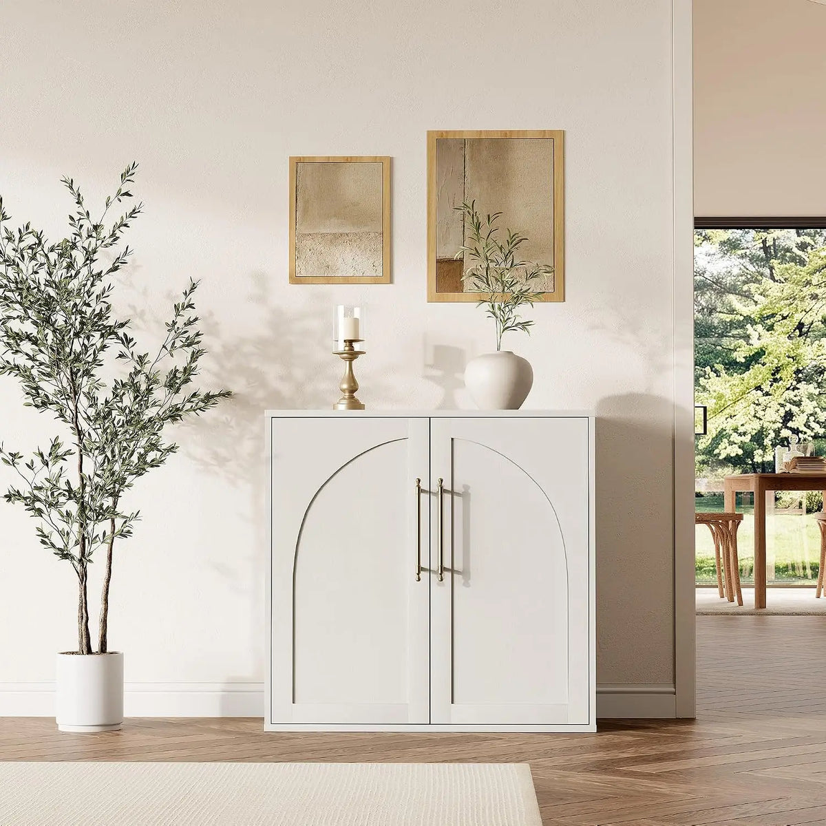 Garvee Arched Storage Cabinet With Adjustable Shelves