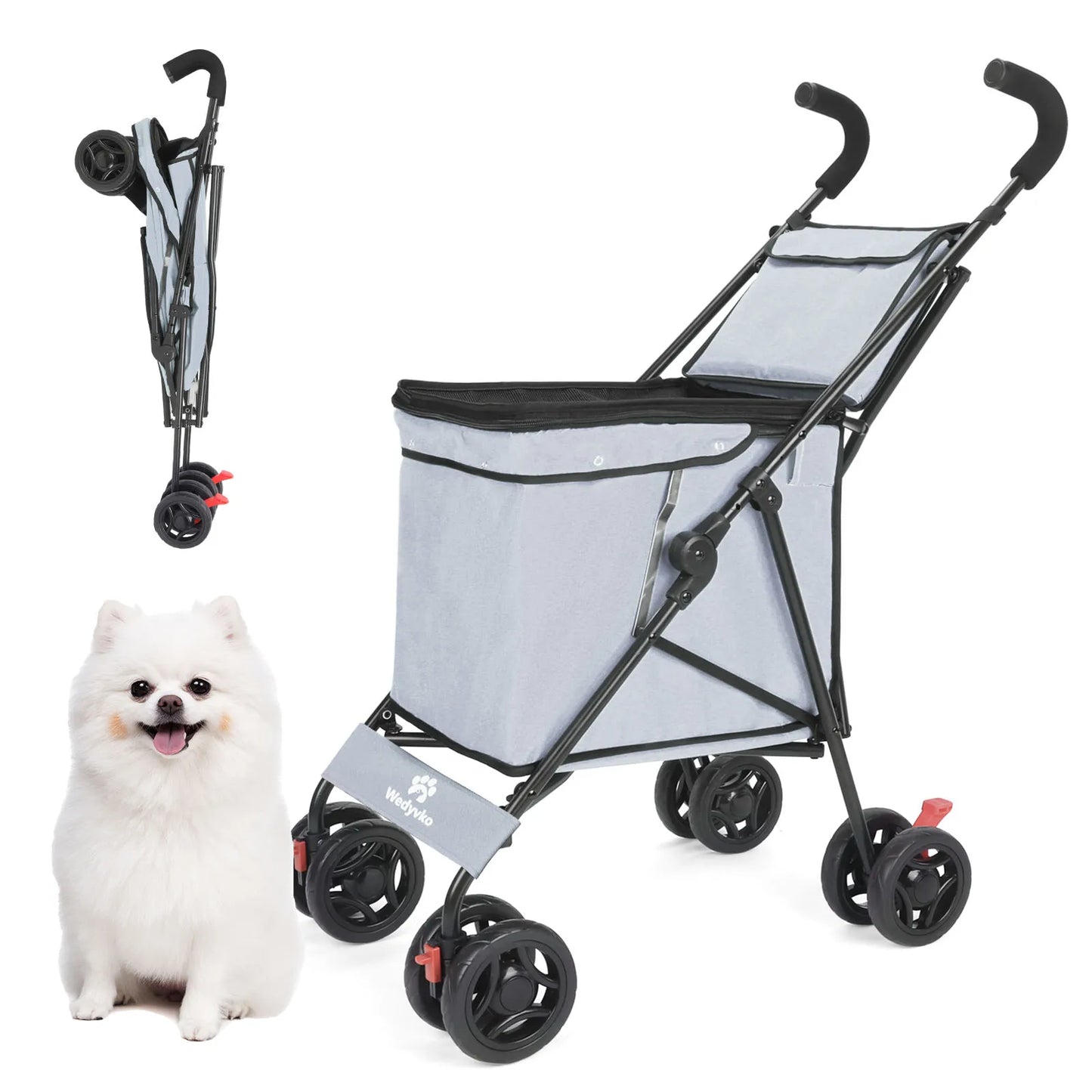 Wedyvkos Foldable Shopping Cart Portable Durable Utility Trolley
