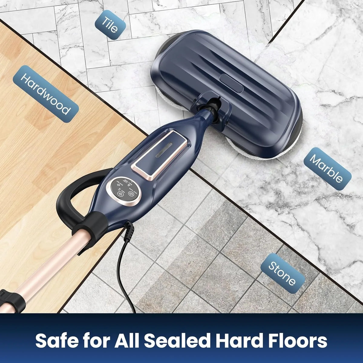 Vastorm VM6 Steam Mop With Rotating Pads And LED Headlight