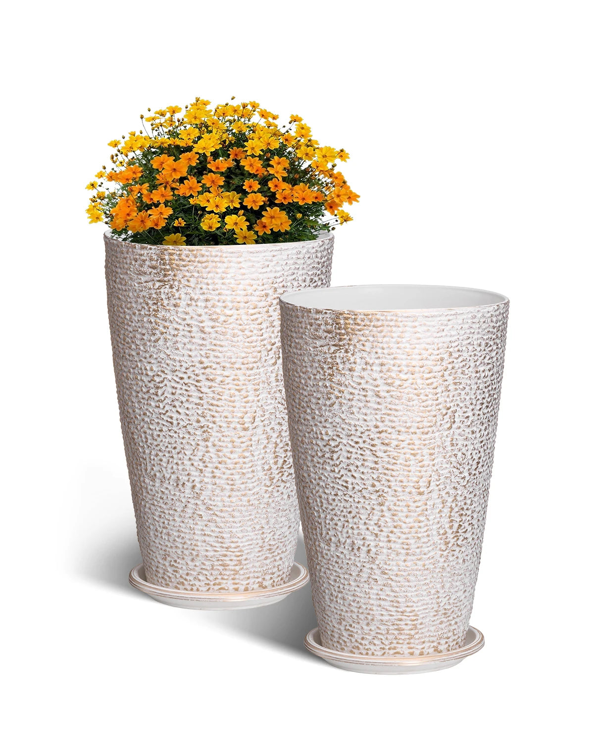 VEVOR Two Tall Outdoor Planters for Patio Porch and Garden