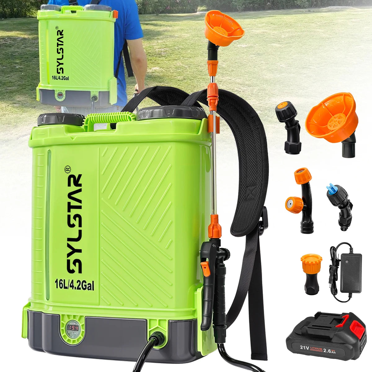 Rechargeable Electric Garden Backpack Sprayer With Battery And Charger