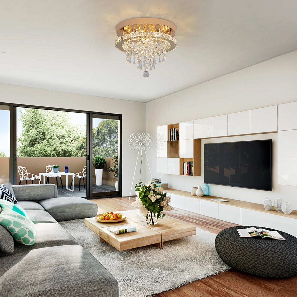 GreeLustr Luxury Modern LED Crystal Ceiling Chandelier Light
