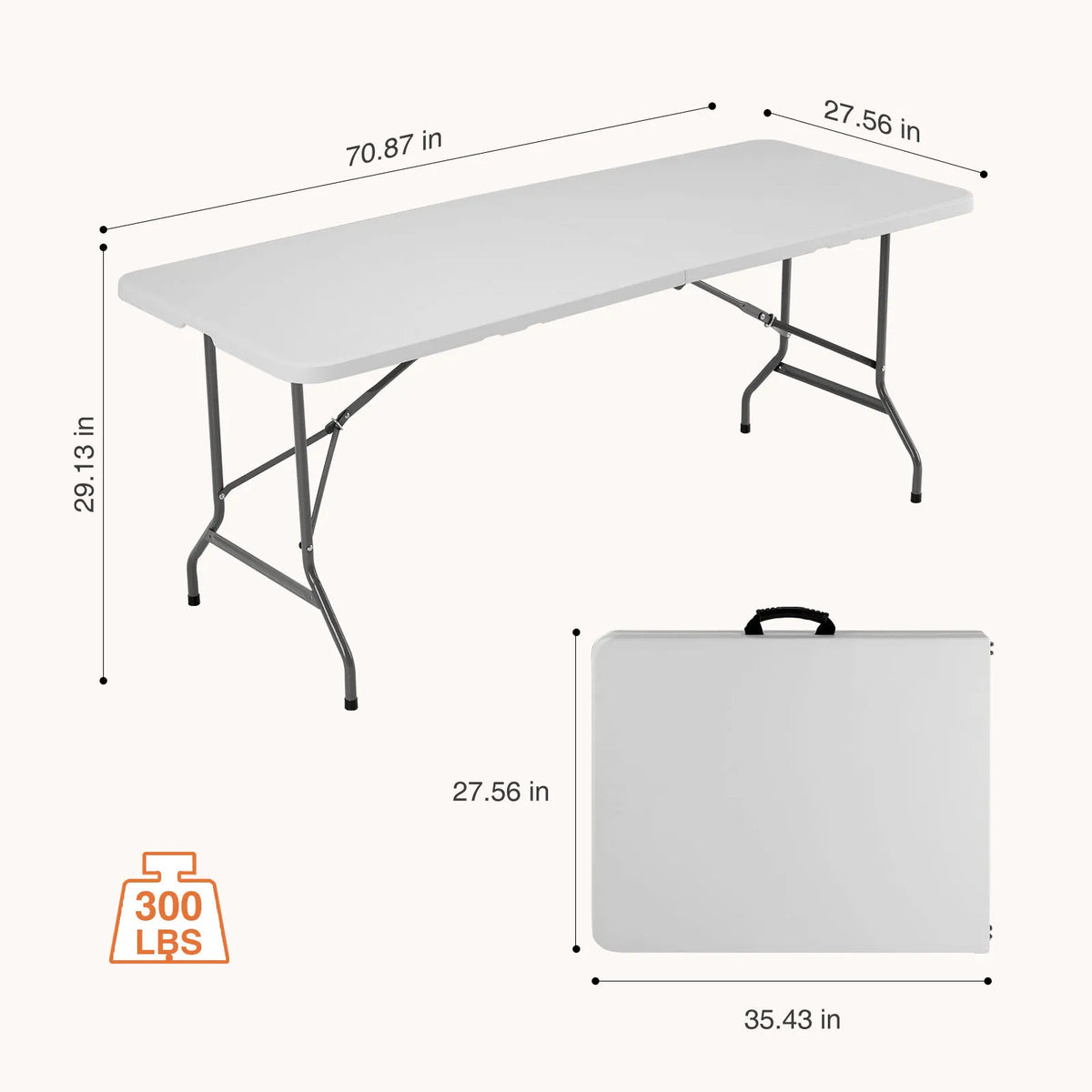 JMK Heavy Duty Stainless Steel Folding Outdoor Table