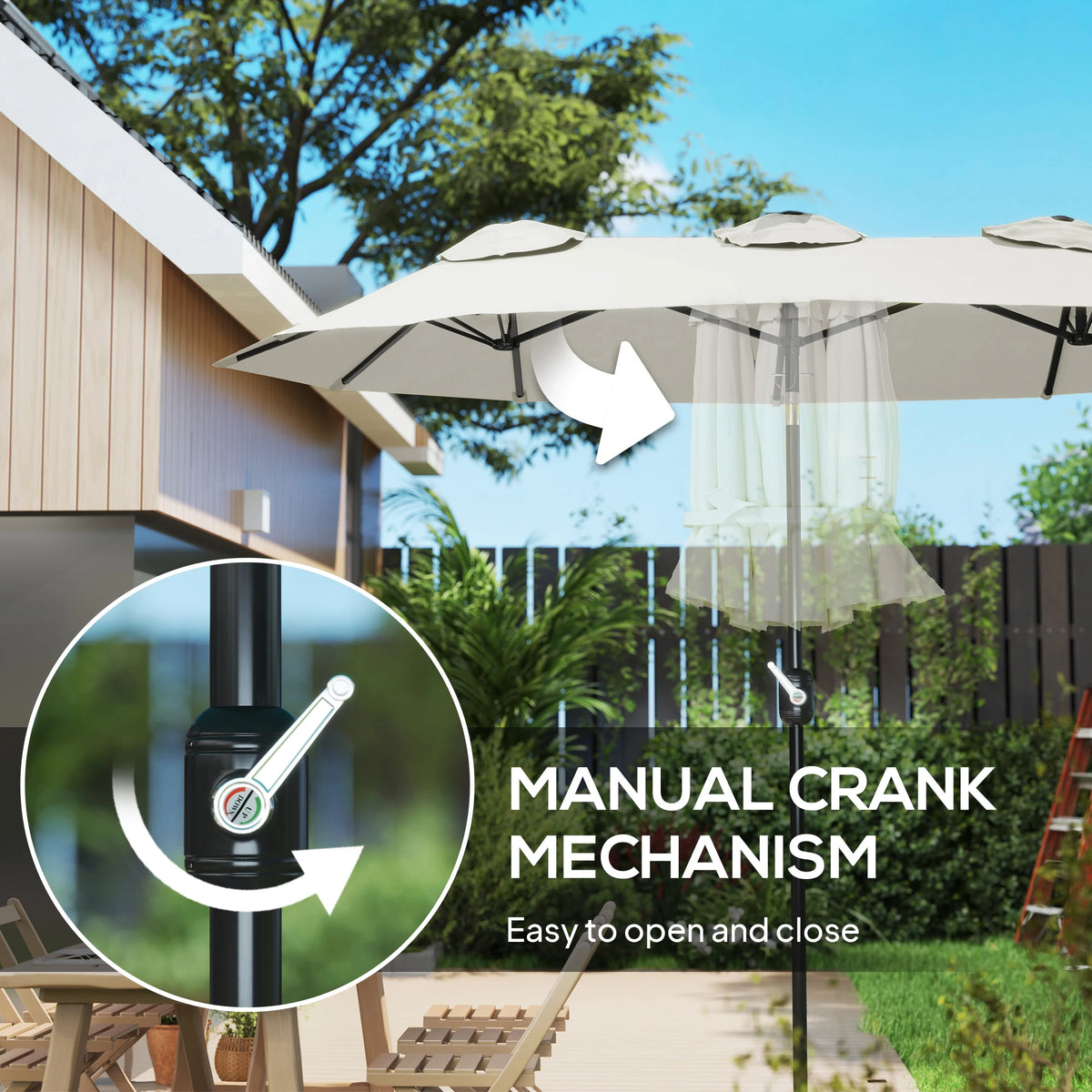 Outsunny Double Sided Patio Umbrella With Tilt And Crank