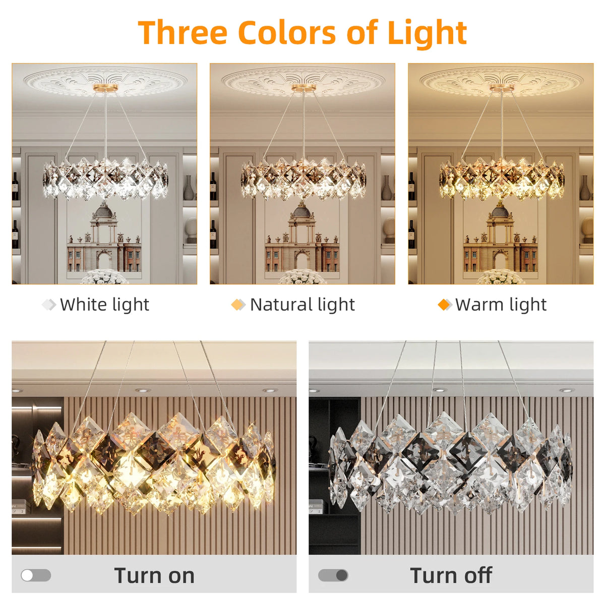 Luxury Crystal Chandelier Pendant Ceiling Light With Bulbs Included