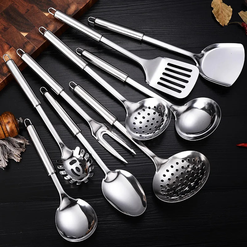 Stainless Steel Kitchen Utensil Set With Essential Cooking Tools