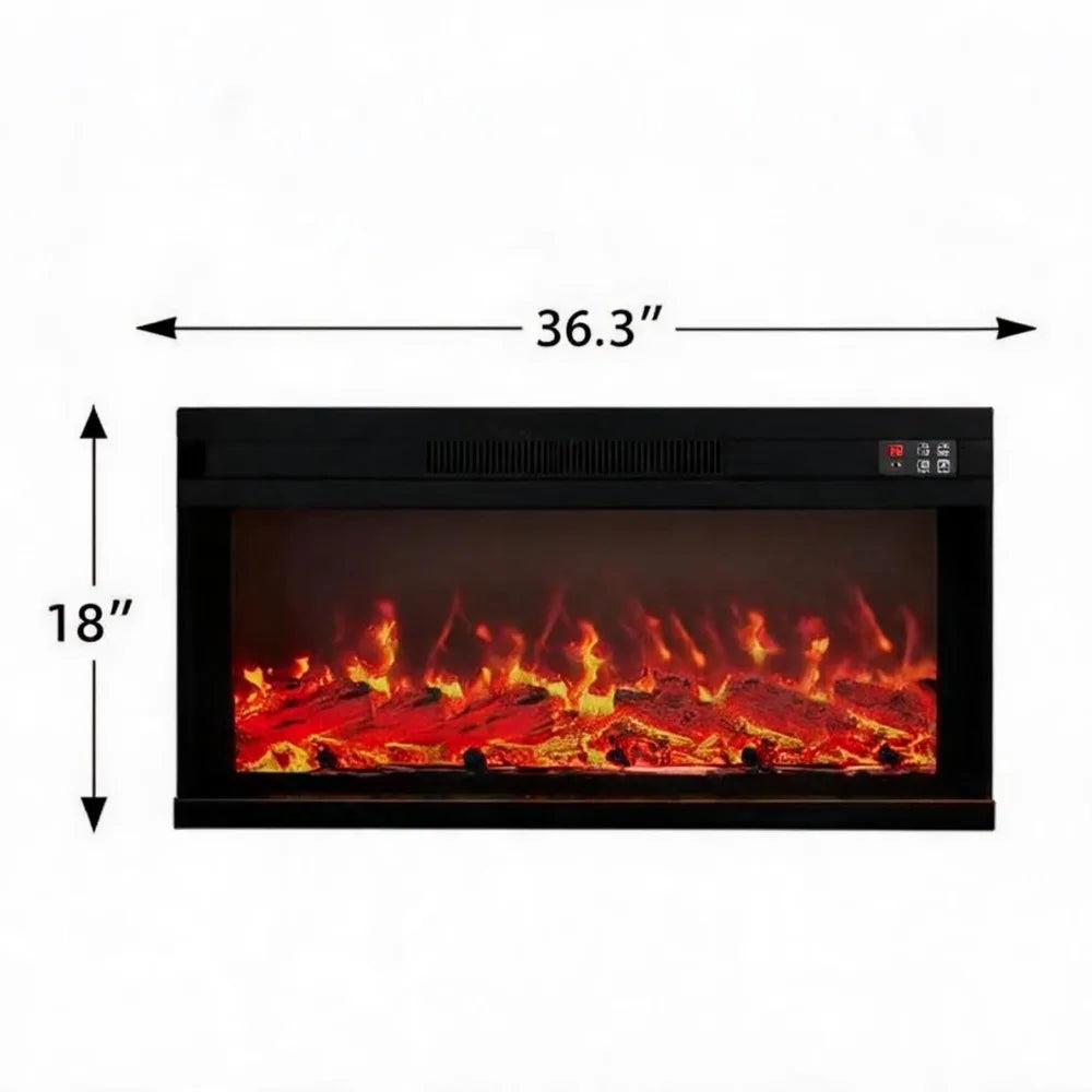 Farmhouse Electric Fireplace TV Stand With Remote Control And Heating