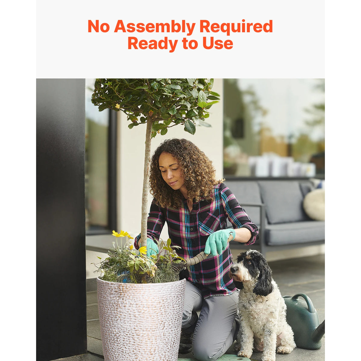 VEVOR Two Tall Outdoor Planters for Patio Porch and Garden
