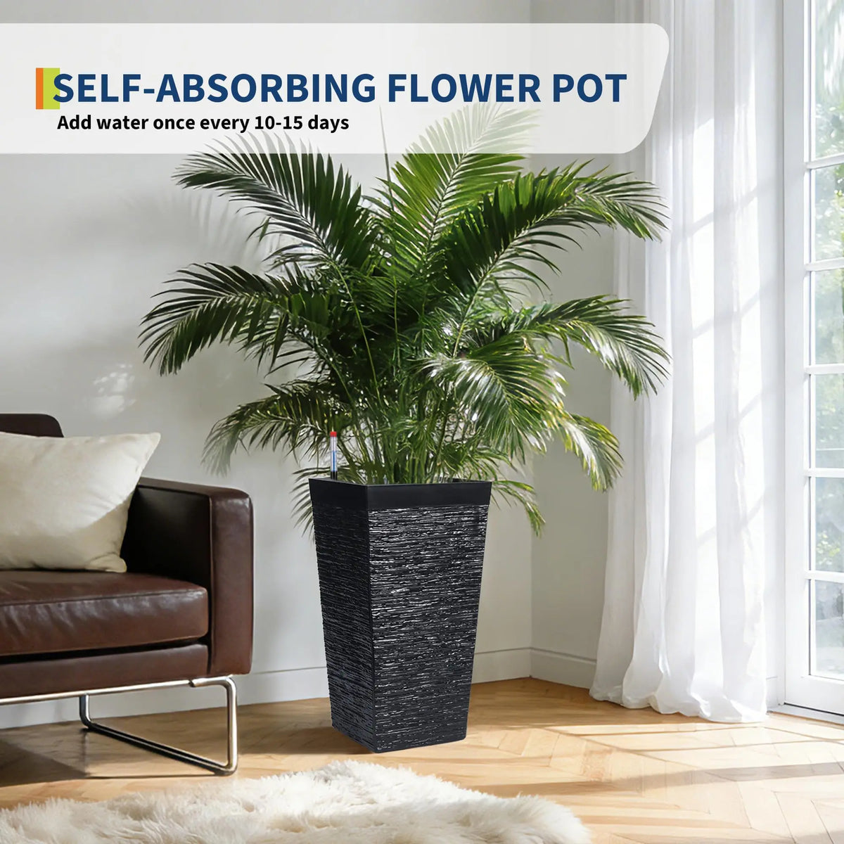 HiMISS Self Watering Tall Planters For Indoor Outdoor Use