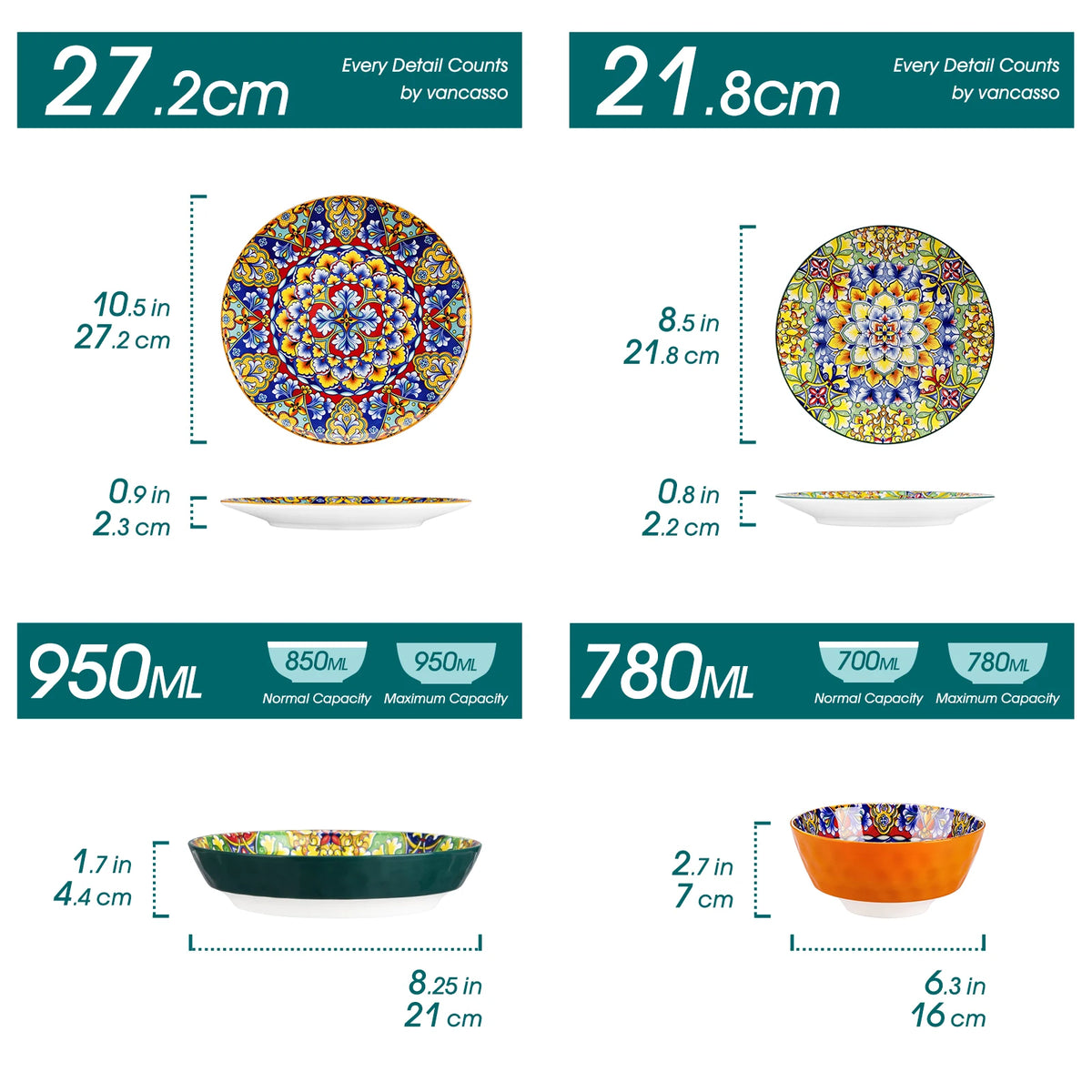 Malacasa Bohemian Stoneware Ceramic Dinnerware Collection