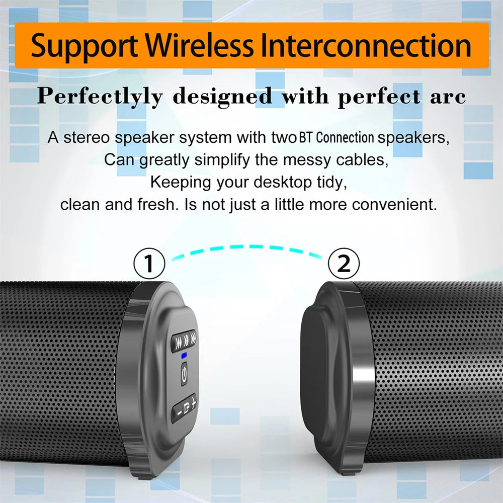 CURUK Portable Bluetooth Sound Bar With Rechargeable Bass Speaker