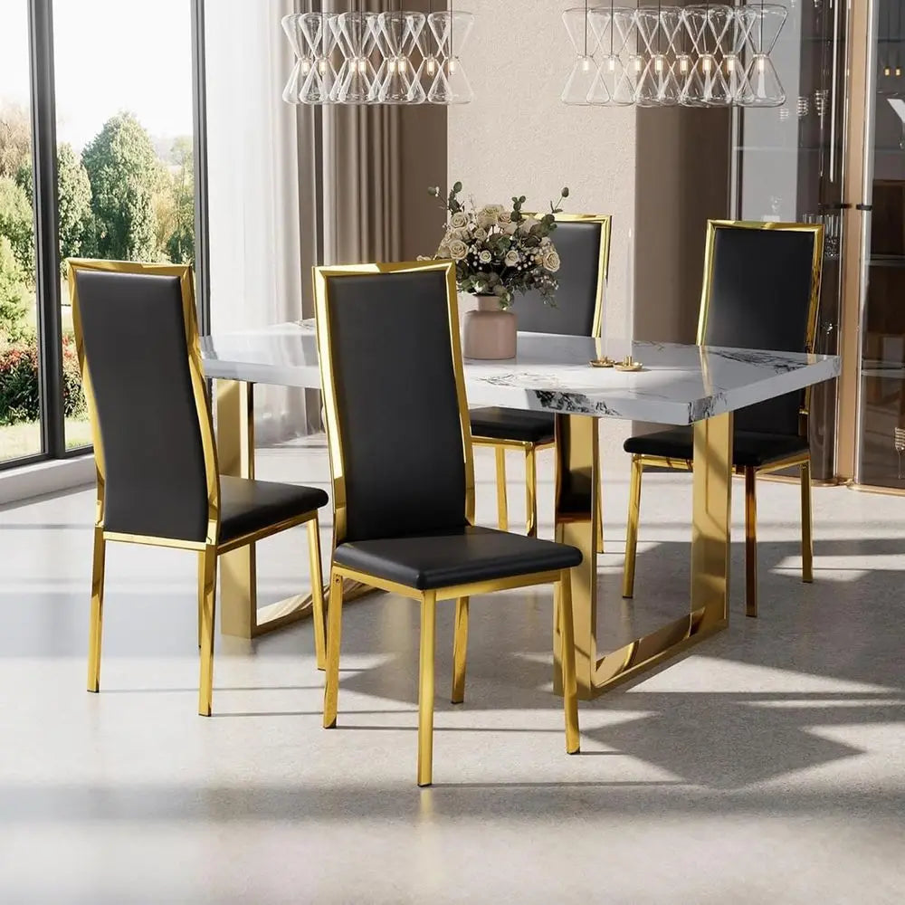 Midcentury Dining Chair Set of 4 With Curved Back Design