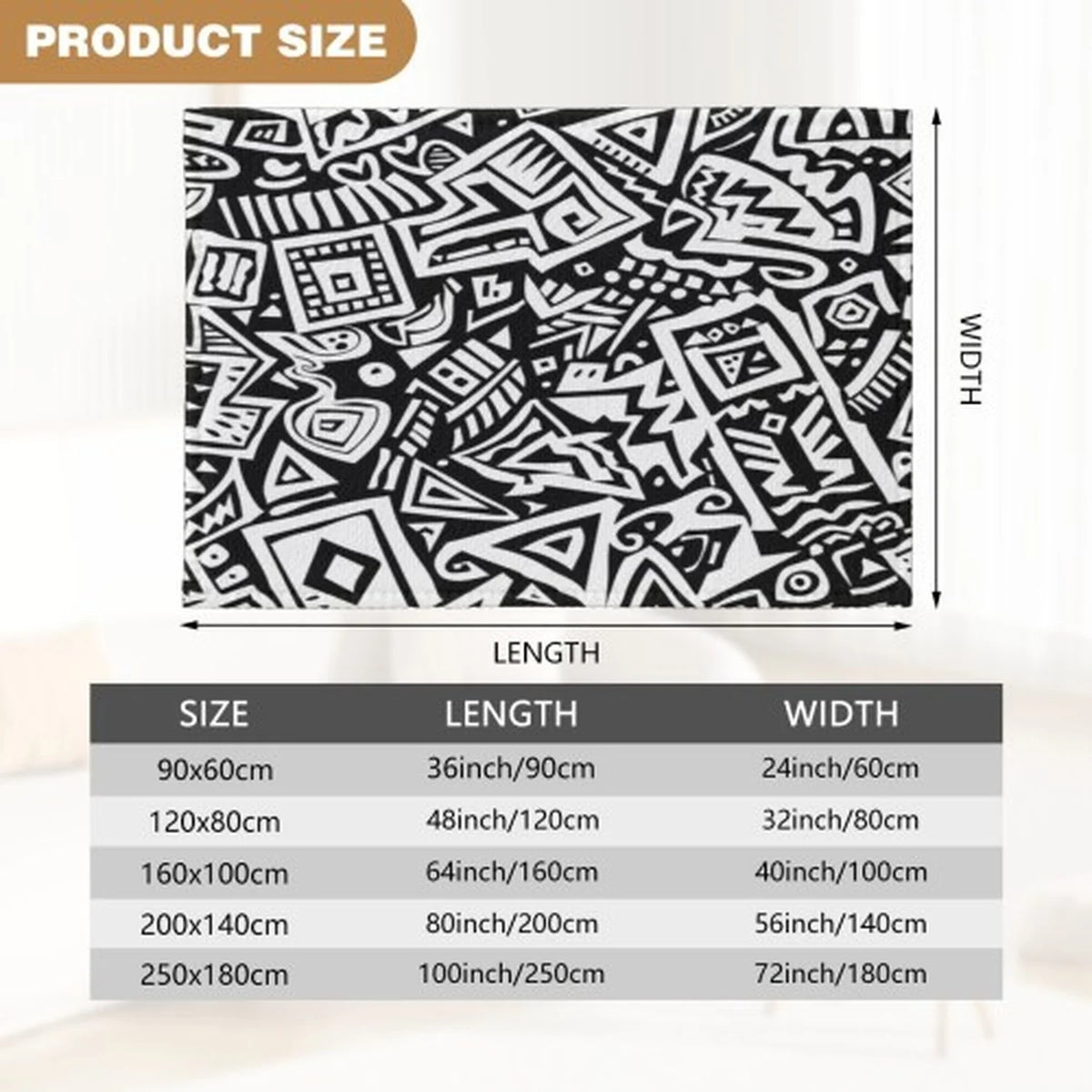 Modern Abstract Polyester Area Rug For Living Rooms