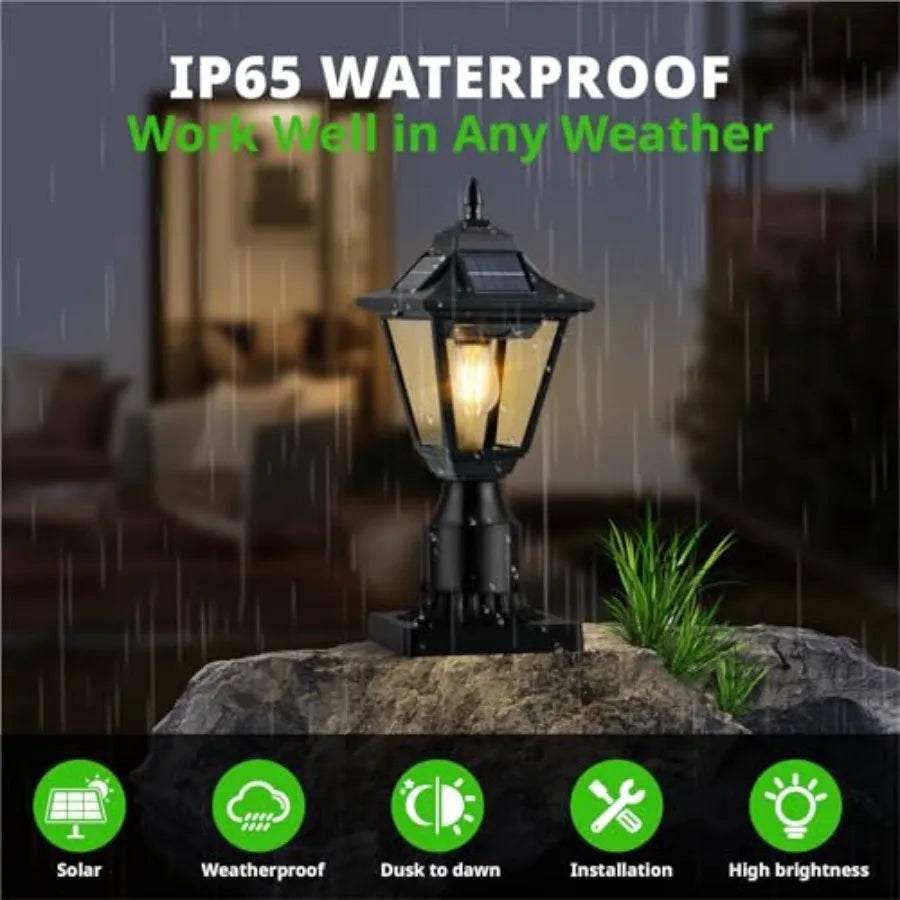 Outdoor Solar Post Light With Motion Sensor Dusk To Dawn