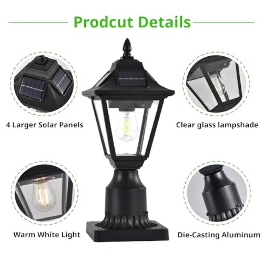 Outdoor Solar Post Light With Motion Sensor Dusk To Dawn