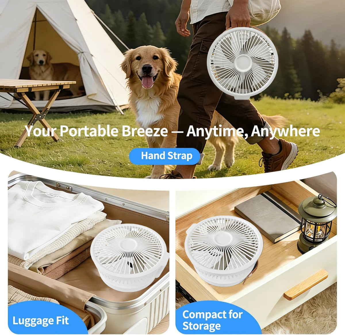 Tengkesi Remote Control Folding Fan With Silent LED Oscillation