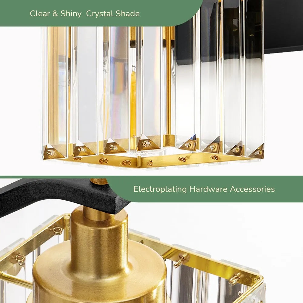 Modern Crystal Wall Sconces Set Of 2 Bathroom Vanity Light