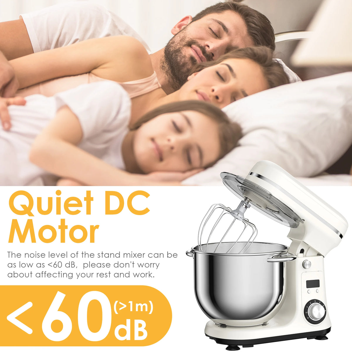BioloMix Stand Mixer Blender With Whisk And Dough Kneading Attachments