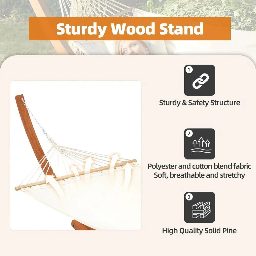 Heavy Duty Hammock With Stand For Two Person Outdoor Relaxation