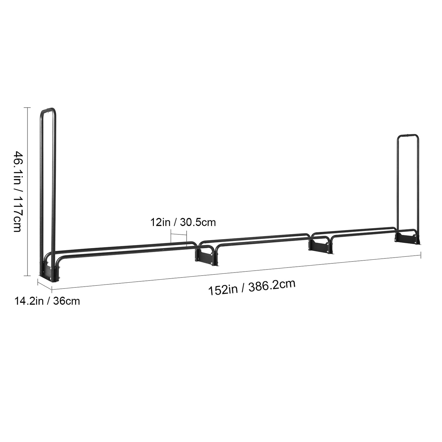 SucceBuy Heavy Duty Outdoor Firewood Rack With Waterproof Cover