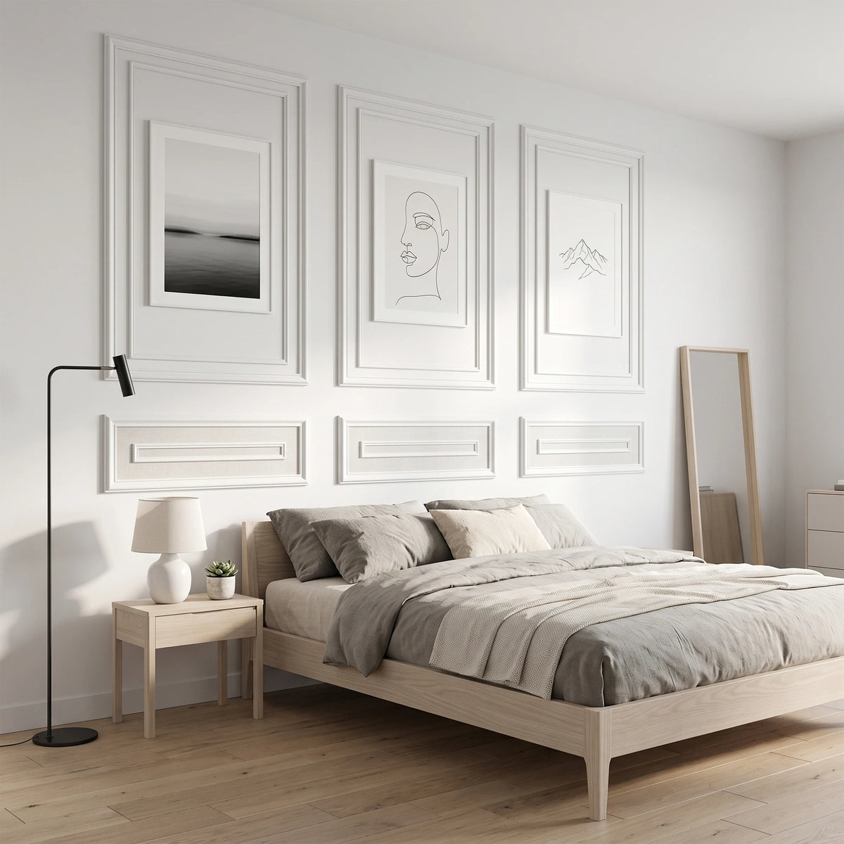 Peel And Stick Pre Cut Wainscoting Wall Molding Kit
