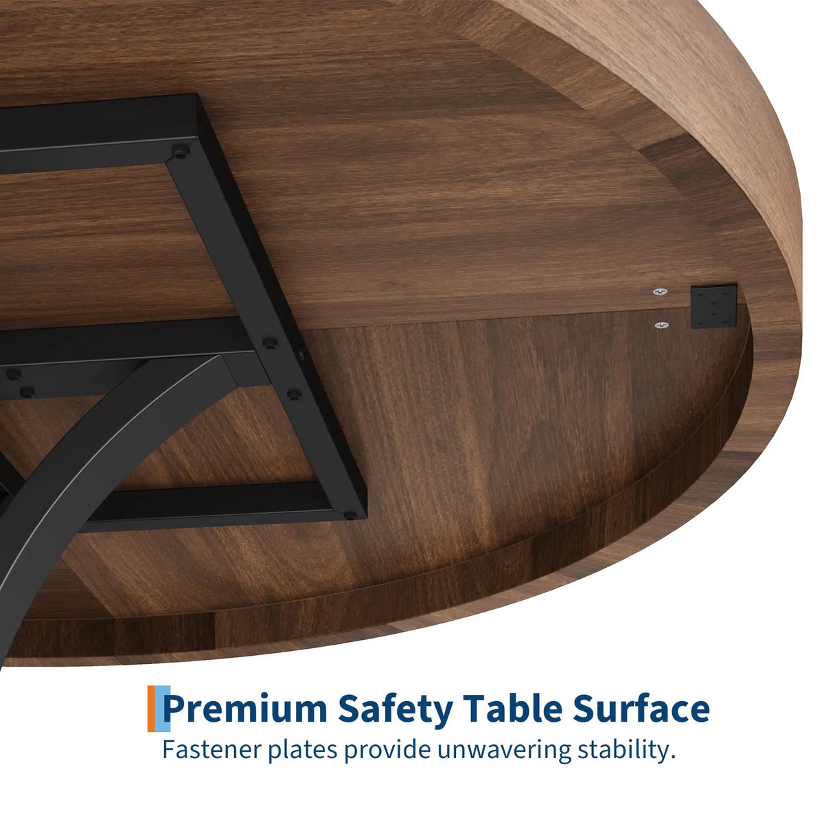 HiMISS Farmhouse Round Dining Table With Metal Pedestal Base