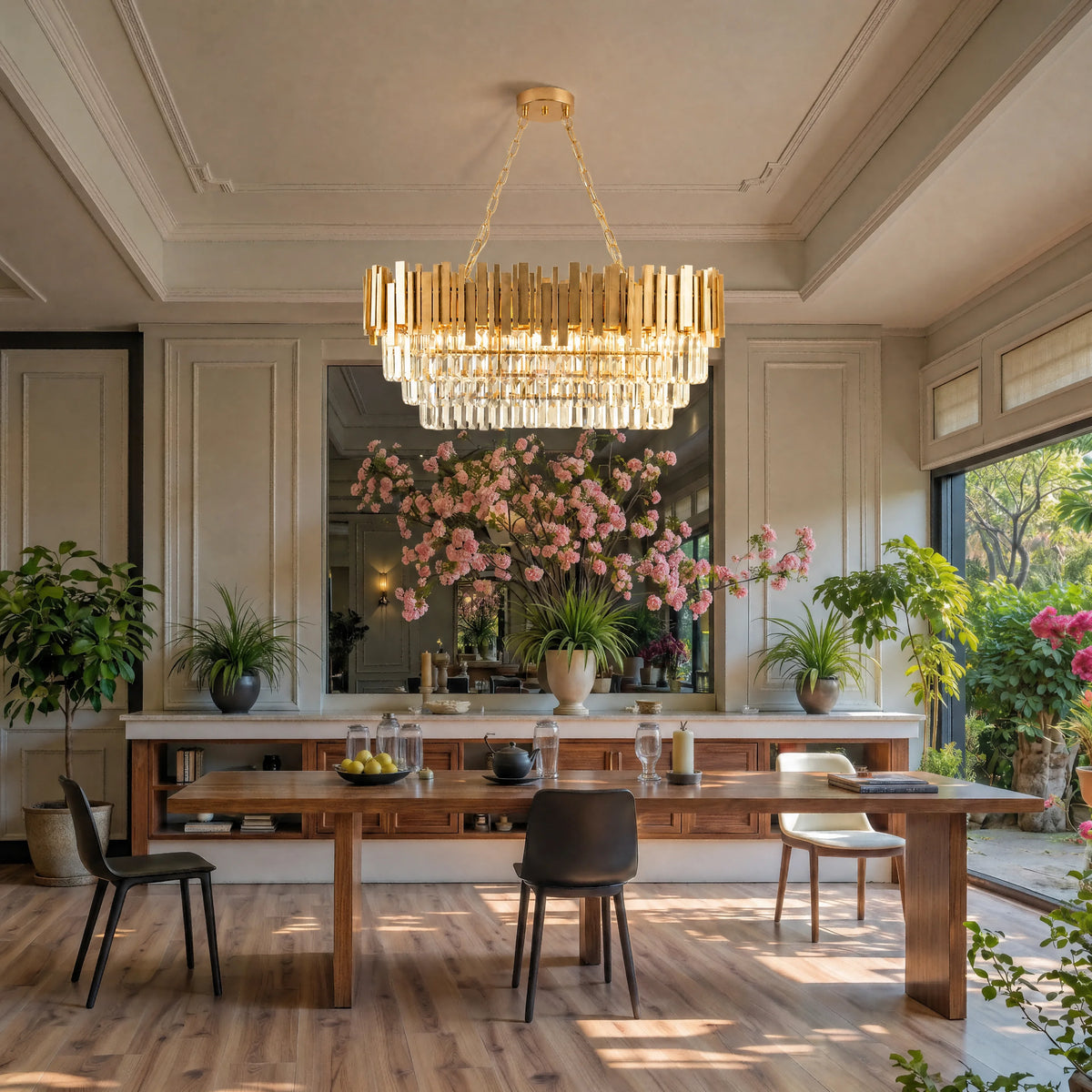 Modern Crystal Raindrop Chandelier Layered Ceiling Light Fixture