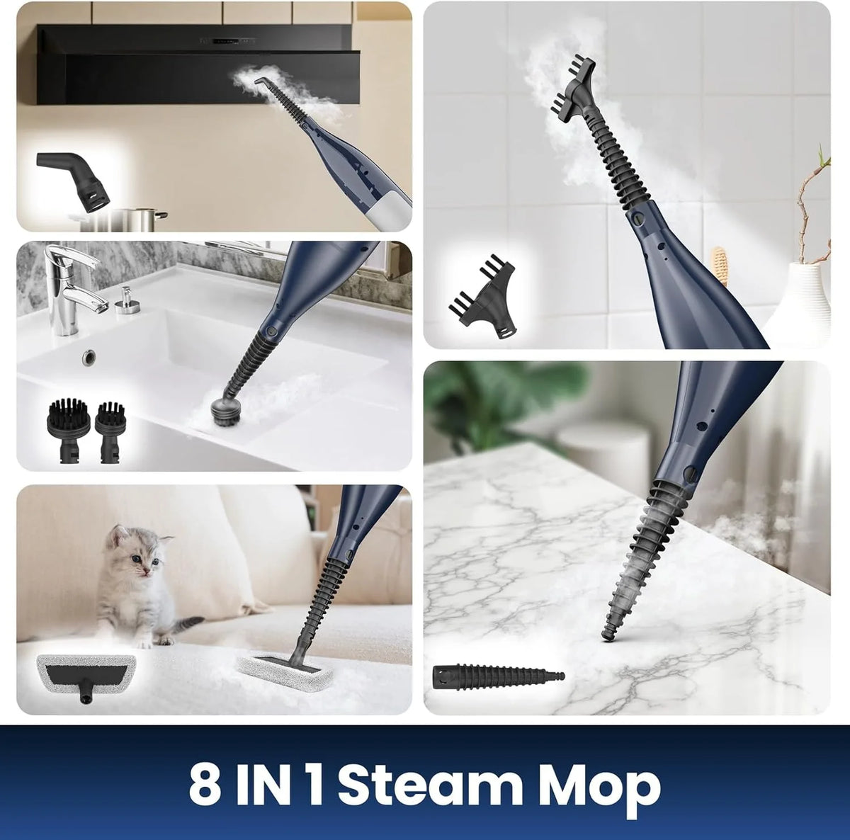 Vastorm VM6 Steam Mop With Rotating Pads And LED Headlight