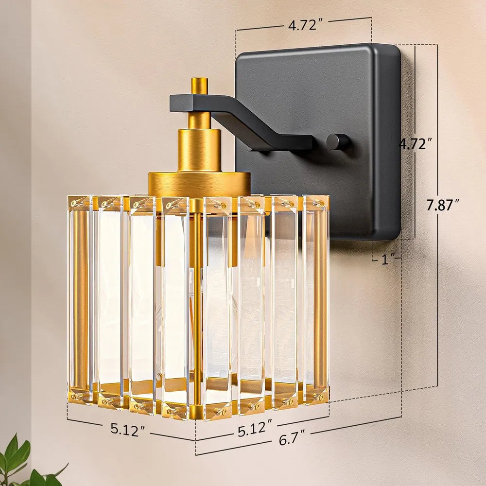 Modern Crystal Wall Sconces Set Of 2 Bathroom Vanity Light