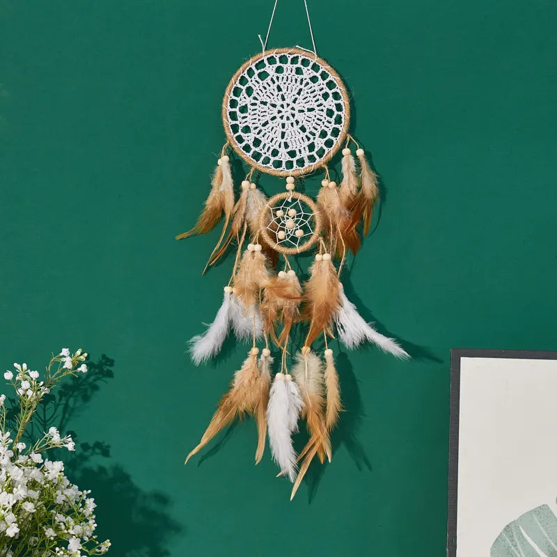 Handcrafted Moon And Sun Dream Catcher Bohemian Wall Decor
