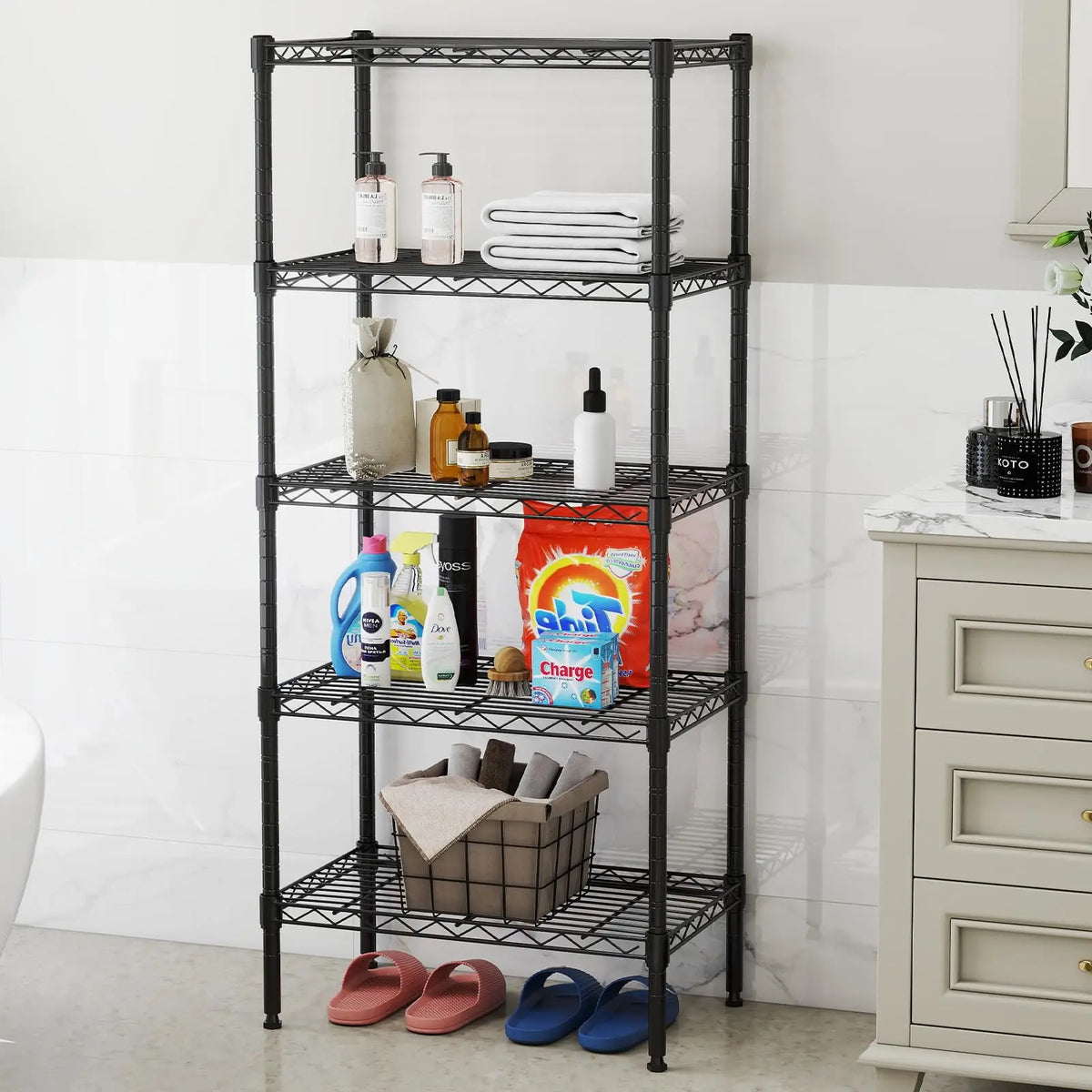 JHK Adjustable Metal Wire Storage Shelving Rack Organizer