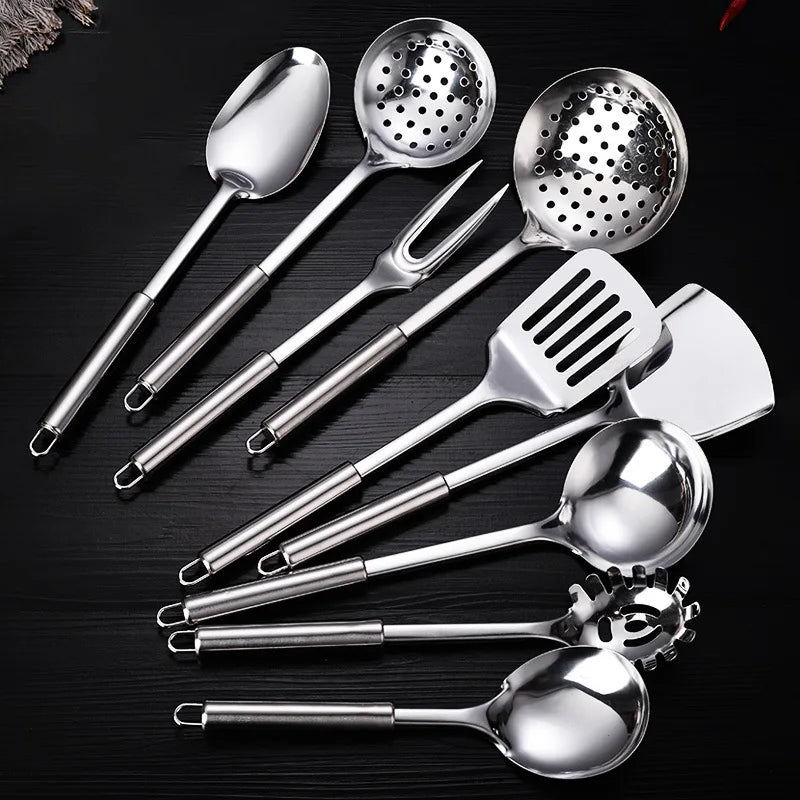 Stainless Steel Kitchen Utensil Set With Essential Cooking Tools