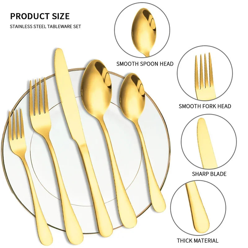 STONEGO Stainless Steel Flatware Set for Dining and Travel