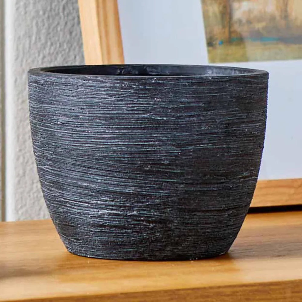 Textured Matte Ceramic Plant Pot For Indoor Home Garden Decor