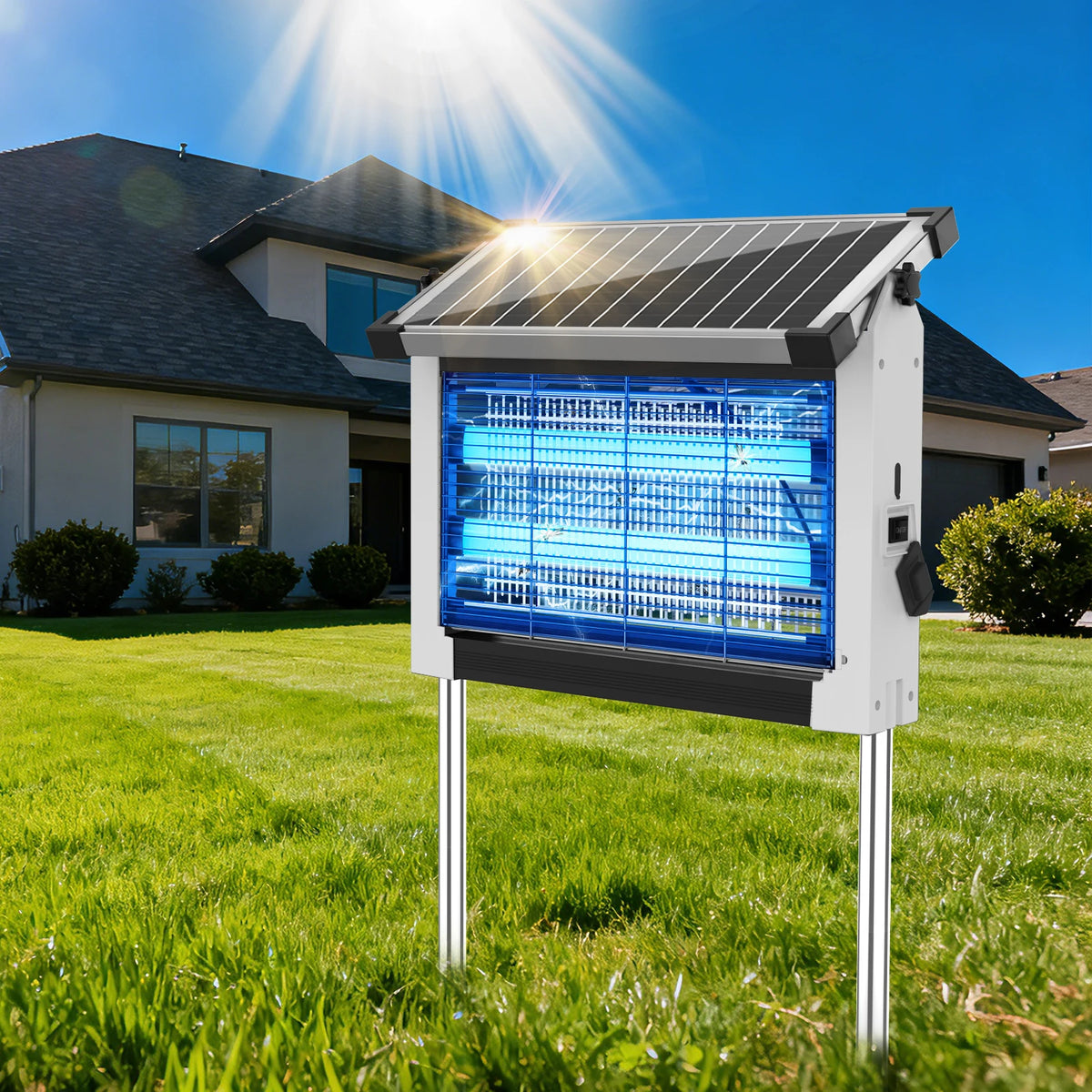 Solar Outdoor Electric Bug Zapper With Automatic Sensor For Gardens