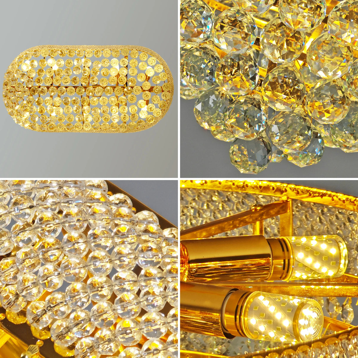 Vrygle Empire Rectangular Crystal Chandelier Dining Room Lighting