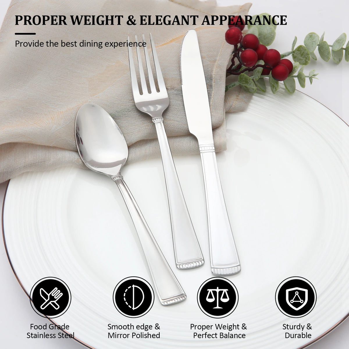 Hansmart Stainless Steel Cutlery Set Mirror Polished Finish