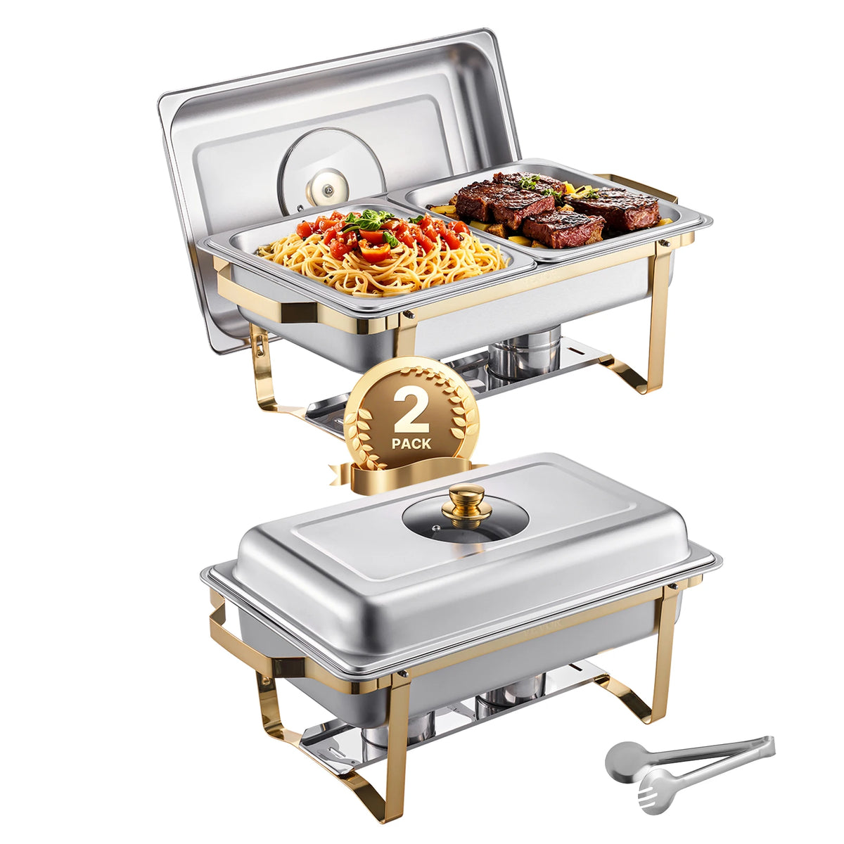 SucceBuy Stainless Steel Chafing Dish Buffet Set for Catering