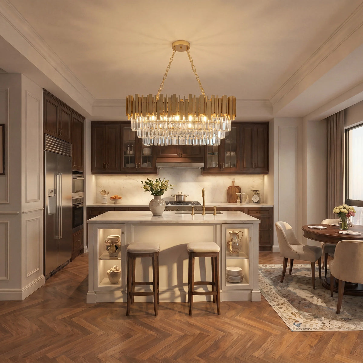 Modern Crystal Raindrop Chandelier Layered Ceiling Light Fixture