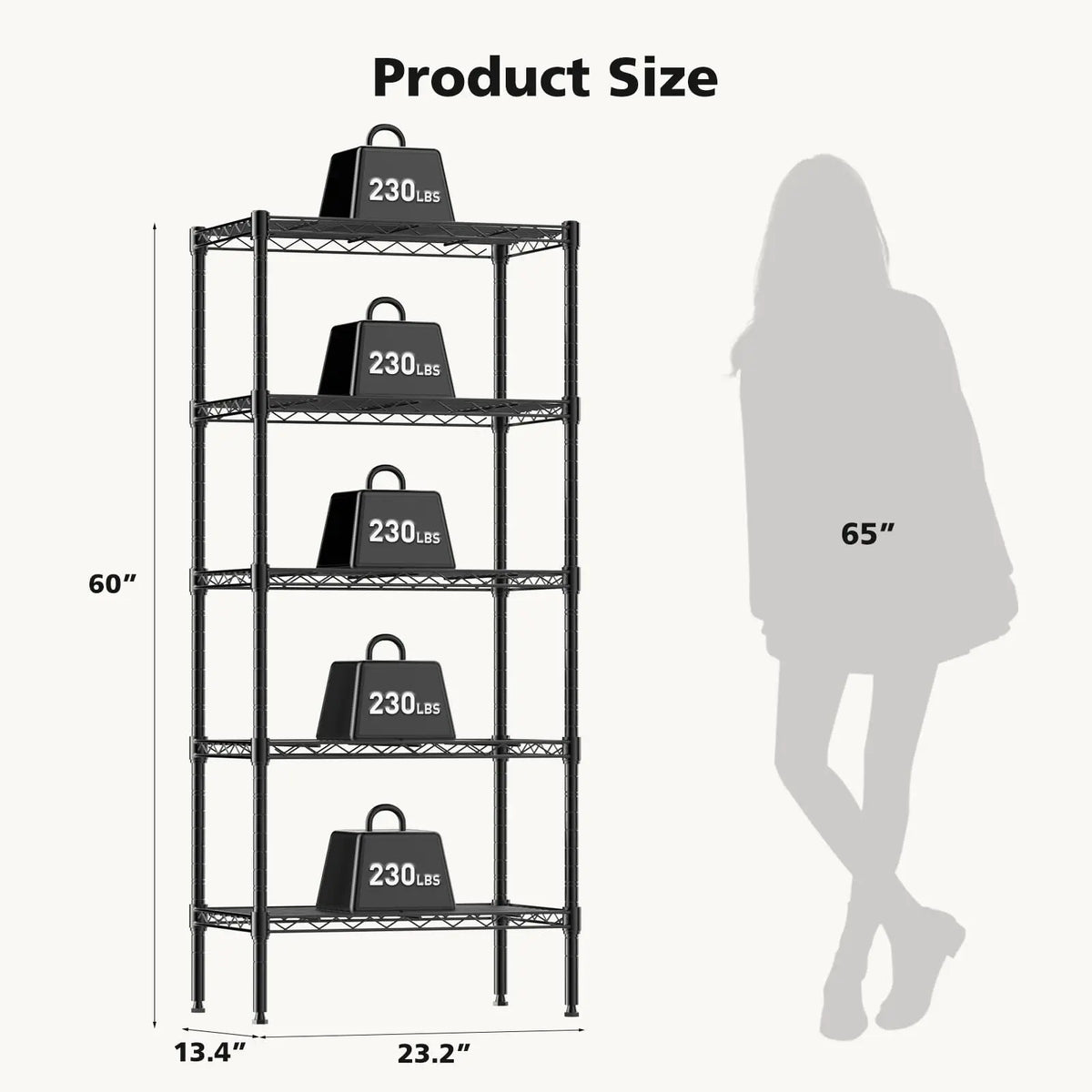 JHK Adjustable Metal Wire Storage Shelving Rack Organizer