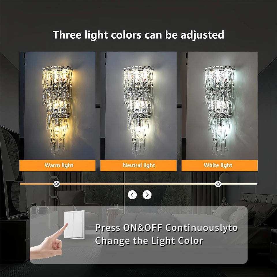 Modern Crystal Wall Light For Bedroom Hallway And Dining Areas